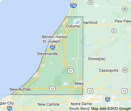 Berrien County, Michigan Map from Google Maps